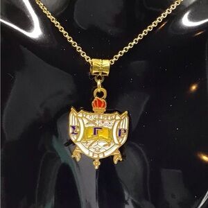 Sigma Gamma Rho Gold Pendant Necklace